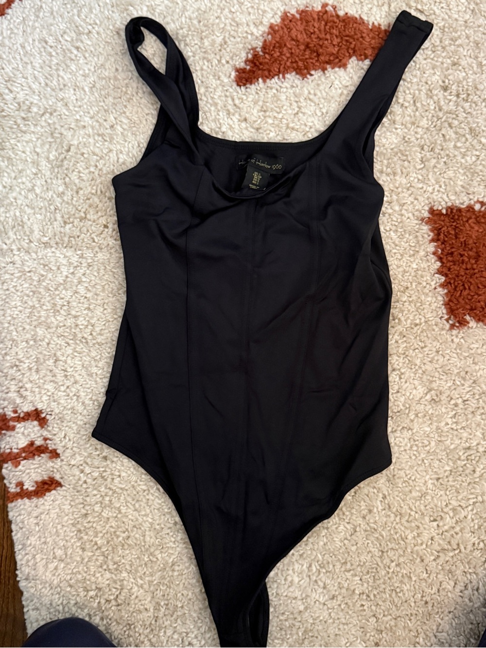House of Harlow 1960 Black Scoop Neck One-Piece